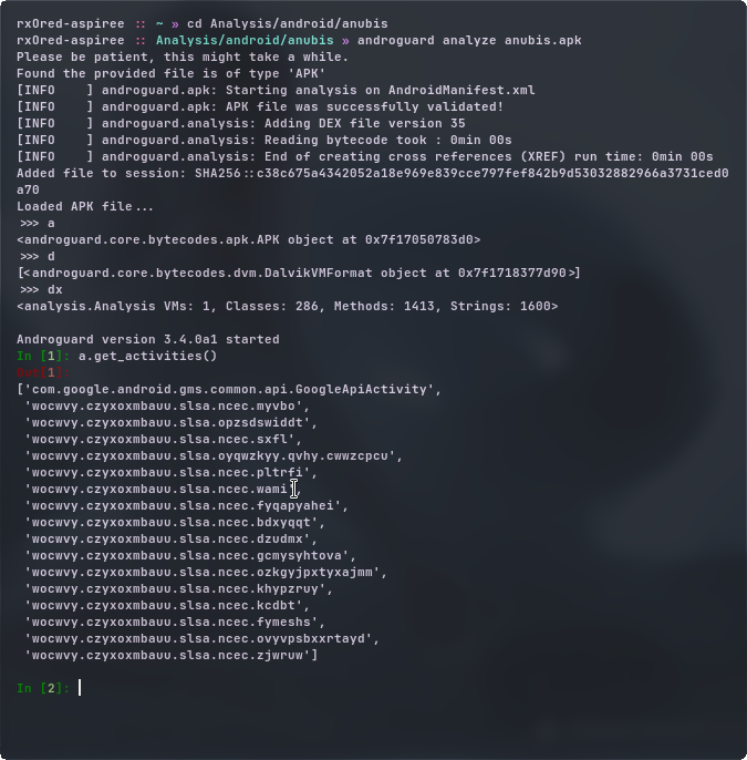 androguard results